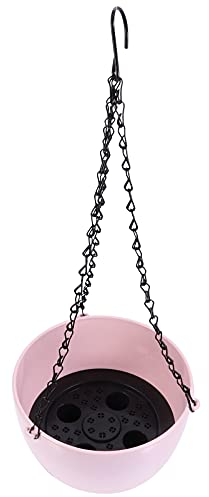 Cabilock Terrarium Hängende Blumentopf Selbstbewässernd Rosa Blumenampel mit Kette Chlorophytum Dill Sukkulenten Behälter Balkontopf Balkon Garten Dekoration Kleiderbügel Metall Kleiderbügel Metall