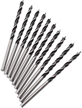 10Pcs 3 mm Durchmesser Spiralbohrer Holzspiralbohrer mit Zentrierspitze for die Holzbearbeitung Manuelle Bohrwerkzeuge