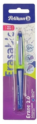 Pelikan Erase 2.0 - radierbarer ergonomischer Tintenroller - Blaue Tinte - für Rechts- und Linkshänder - unverformbare M-Spitze - Mine inklusive - Nachfüllbar