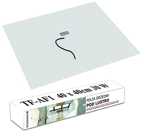 Termofol Heizfolie 230v unter Wandspiegel - Heizmatte Anti-Dampf fur Badezimmer - Badspiegel Heizung Elektrisch - Spiegelheizung Wandheizung Folie - Quadratisch - 40x40 cm(30W)