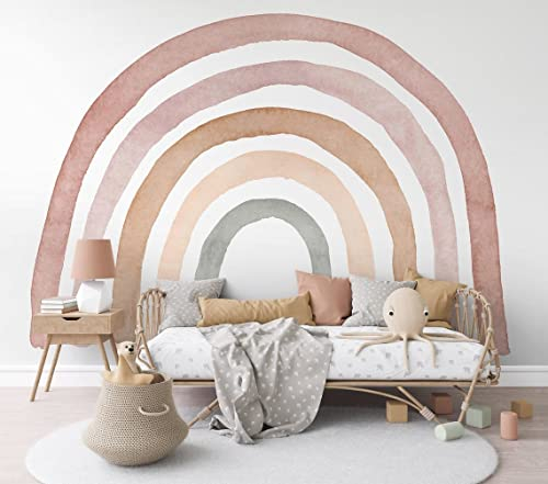 BelleImpression Regenbogen-Wandaufkleber (139 cm breit x 101 cm hoch), zum Abziehen und Aufkleben, perfekt für Kinderzimmer, Spielzimmer, Kinderzimmer oder Schlafzimmer. Geeignet für Babys, Kinder