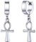 U7 Kleine Creolen mit Ankh-Kreuz Anhänger Edelstahl Biker Gotik Hängeohrringe Punk Rock Huggie Kreolen Hoop Earrings Modeschmuck für Männer Frauen