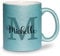 glitzertassen.de® | Namenstasse mit Buchstabe | Personalisiert| Tasse mit Glitzer | Geschenkidee | Keramik | 330 ml | Türkis