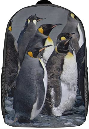 FEIGENBAOMU Unisex Schultasche Netter Pinguin Erwachsener Rucksack Schulreise großer Rucksack Teenager Mode Schultasche 17 Zoll 3D gedruckter Rucksack