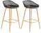 IDIMEX Lot de 2 tabourets de Bar IREK Chaise Haute pour Cuisine ou comptoir au Design Retro avec accoudoirs, en Plastique Noir et métal décor chêne Sonoma, Hauteur d'assise 75 cm