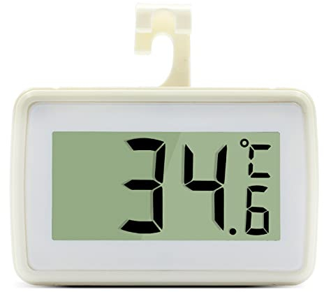 Digital Refrigerator/Freezer Thermometer, Waterproof °C/°F Convertible, Alarm, 1 PCS