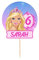 Pink Fashion Doll Personalised Large 6 Wide Birthday Cake Topper Stand Up Decoration