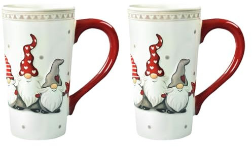 2Stücke Weihnachtstasse Weihnachtsgeschirr set: Keramik Weihnachtstassen Christmas Mug Groß Weihnachtsbecher Weihnachts Porzellan Christmas Tasse for Kaffeekapazität Weihnachten Latte