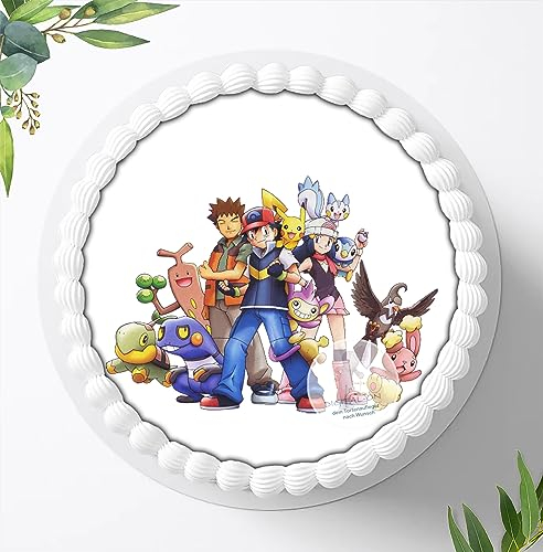 Für die Geburtstags Torte, Zuckerbild mit kompatibel mit: Pokemon, Essbares Foto für Torten, Fondant, Tortenaufleger Ø 20cm, 0183z