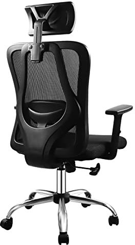 SKSBTF Bürostuhl Ergonomisch Schreibtischstuhl mit Lordosenstütze computerstuhl mit Verstellbarer Kopfstütze Armlehne Chefsessel Drehstuhl Bürostuhl für heim Büro Studie Bis 150KG Belastbar