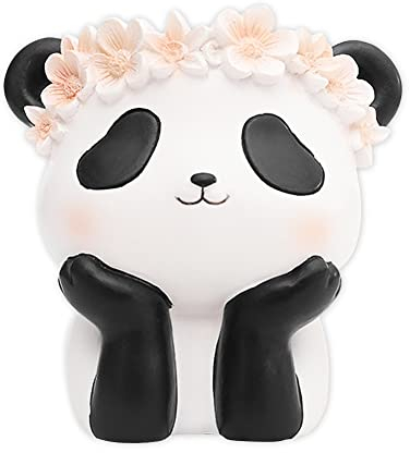 Boerni Mignon Résine Panda Porte-Stylo,Animal Crayon Tasse Porte-Crayon Pot Dessin Animé Stylo Conteneur Maquillage Pinceau Fleur Plante Succulente Pot pour Enfant Bureau Bureau Papeterie Cadeau