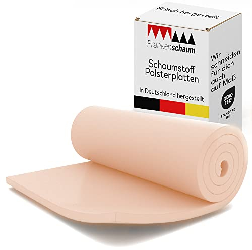Frankenschaum Schaumstoff Platte Kaltschaumstoff RG40/30: 2cm - 200x180cm - extra weich und einfach zu verarbeiten - für Polster für Bett, Couch und Sessel