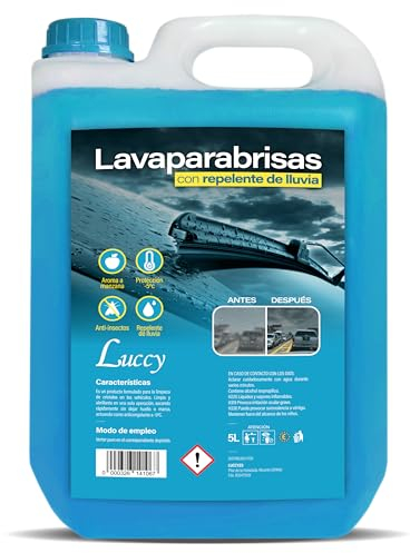 Limpiaparabrisas Coche Líquido Protección Anti Lluvia 5 Litros | Lavaparabrisas Anticongelante Protección -5ºC