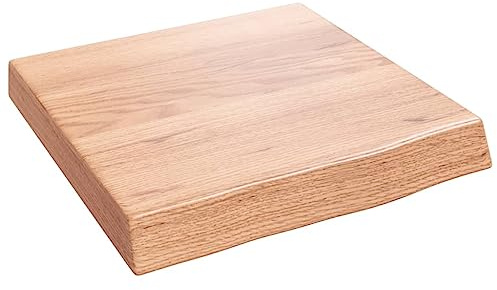 vidaXL Wandregal, Holzregal Regal Handgefertigt mit Baumkante, Wandboard Regalbrett Deko, Bücherregal Hängeregal, Hellbraun 40x40x(2-6) cm Massivholz Eiche Behandelt