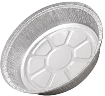 VUIUYOIES 50 Stück breite Anwendung Einweg Teller aus Aluminiumfolie für jeden Anlass, runde Kuchenformen aus Metall aus Alufolie, leicht zu reinigen