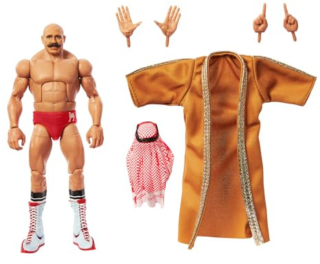 Mattel WWE Figur Iron Sheik Elite Collection Legende, austauschbare Hände und Zubehör, Truefx-Technologie, 25 Gelenke, zum Sammeln, Spielzeug für Kinder, ab 3 Jahren, HVF57, HVF57