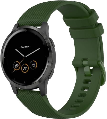 Issinlky bracelet pour Garmin Venu 2S/Venu 3S/Vivomove 3S/Vivoactive 4S, 18mm Bracelet silicone souple pour Fossil Ladies Gen 6/Gen 5E/Fossil Ladies Venture HR Gen 4/Gen 3/Withings Steel HR 42mm