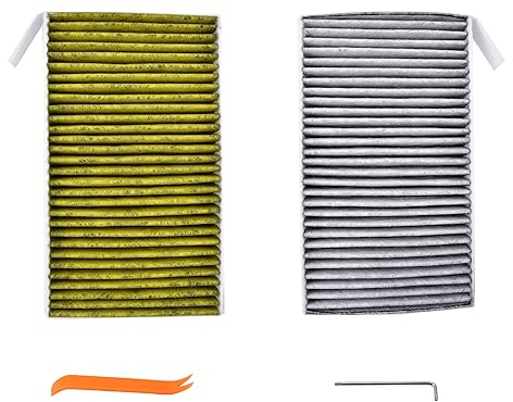 YIDESKY Filtro dell'aria di ricambio per abitacolo auto con carbone attivo per Tesla Model 3 2017 2018 2019 accessori + attrezzi (set da due)