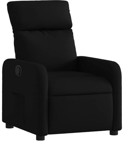 vidaXL Relaxsessel, Sessel mit Liegefunktion, Fernsehsessel Verstellbare Rückenlehne Fußteil, Liegesessel Ruhesessel Polstersessel, Schwarz Stoff