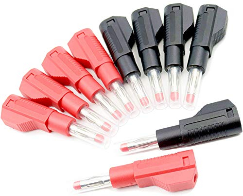 niso 10 SäTze Einziehbare HüLle 4 Mm Bananen Stecker Verbinder Stapelbarer Drahtlot Multimeter Mess Leitungen Adapter für End Stopfen