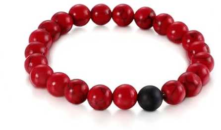 Dsnyu Armband Damen Rot, Kettenarmband Damen Türkise Perlenkette Herren Schmuck Jahrestag Geschenk