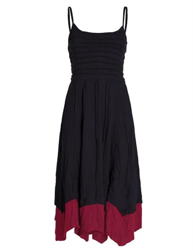 Vishes Damen Sommerkleid mit Spaghettiträgern in Schwarz I Größe 2XL (44) I 100% Baumwolle I Träger-Kleid I Ideal für Frühjahr & Sommer I Nachhaltige Alternative Bekleidung