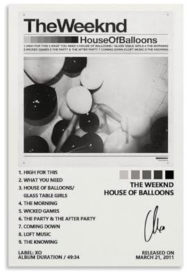 House of Balloons Album-Poster, Kunstdekoration, Wandposter, Dekoration, Innenposter, Druck, Dekoration, Bar, Restaurant, Dekoration, Ästhetik, Poster, Wohnzimmer, Poster, 20 x 30 cm, ungerahmt