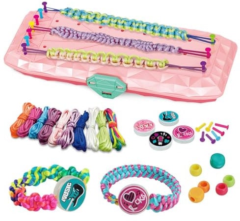 Nimedala DIY Hand Rope Braider Set,DIY Friendship Bracelet Kit,Friendship Bracelets Rope Weaver Kit,Stretchy Hand Rope Bracelet Maker Set,Colorful Elastic Cord & Beads Set (1 Set)