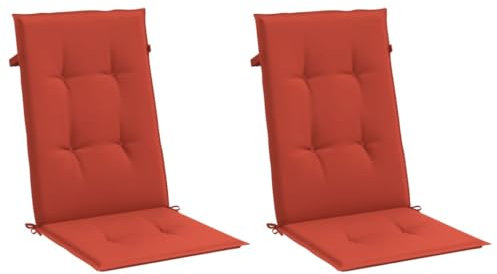 vidaXL Hochlehner-Auflagen 2 STK. Melange Rot 120x50x4 cm Stoff