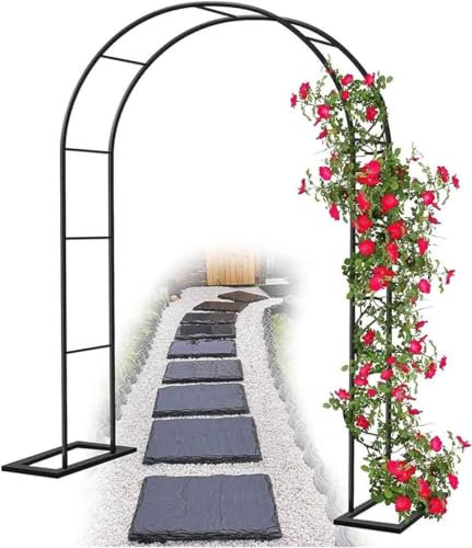 WCQSYY Large Garden Arch, Extra Wide 300/350Cm Garden Arbor Archway, Rose Arch for Roses Climbing Plants Support Wedding Arch Extra Tall Pergola Trellis Grape Vines Archway,Green,W1.4M*H2.3M