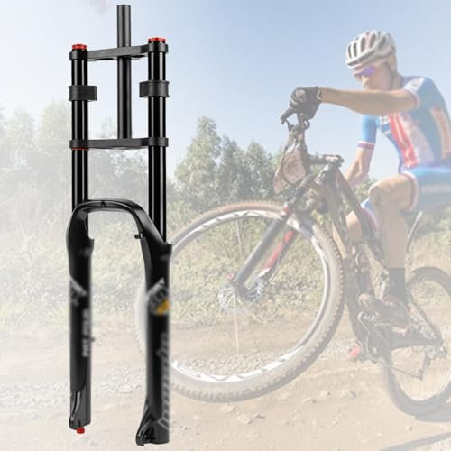 Fourche Avant VTT De 26 Pouces, Fourche À Suspension De Vélo Avec Réglage De L'amortissement, Débattement De 180 Mm, Largeur De Pneu Maximale De 4,0, Verrouillage Des Commandes D'épaule Du Tube Droit