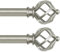 KAMANINA 2 Pack Curtain Pole Antique Silver 80 to 218 CM Long, Decorative Curtain Poles Extendable Curtain Pole with Twist Cage Finials for Window, Living Room, Bedroom