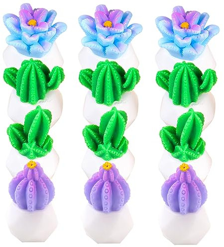 OFFIGAM 12pièces Mini Plantes Succulentes Et Cactus Décorations De Bureau Et Maison pour Mini Jardins Et Écologiques Accessoires De Table Intérieur