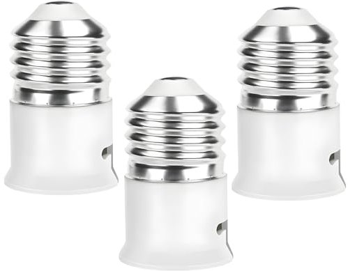 TREATY E27 to B22 Socket Converter, Bulb Light Socket Adapter Screw to Bayonet, Lamp Light Bulbs Holder for LEd/CFL and Incandescent Bulbs (3)