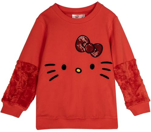 Hello Kitty Sweatshirt ohne Kapuze, Rot - Marke EAN: 8445484520262 - Größe: 8 Jahre