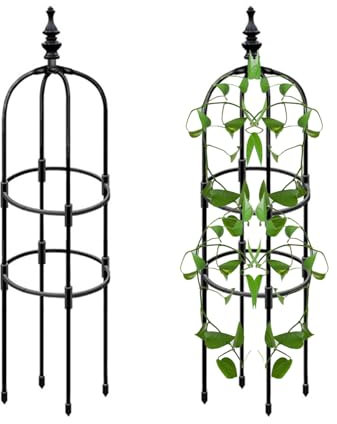 Garden Obelisk | 90/1200/150CM Metal Garden Obelisk for Climbing Plants | Weatherproof Obelisk Vegetables & Flowers | Obelisk for Outdoor, Backyard, Lawn, Patio, Courtyard, Wedding Decoration