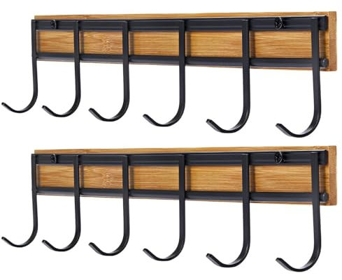 2 perchas para utensilios de cocina, 6 ganchos para colgar el soporte de cubiertos, organizador de ganchos para armario de cocina, lavabo, baúl lateral, apartamento, restaurante