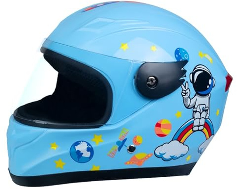 Sommer Kinder Motorrad Integralhelm 3-12 Jahre Alt Jungen Mädchen Motorradhelm Retro Go-Kart Jet-Helm Cruiser Moped Für Jugend Street Bike Helme DOT-Geprüft A,46-57cm