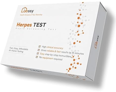 Labssy Herpes Schnelltest für Zuhause – HSV-1 & HSV-2 Selbsttest (Bluttest) – Ergebnis in 15 Min – CE-zertifiziert – Anonymer Heimtest