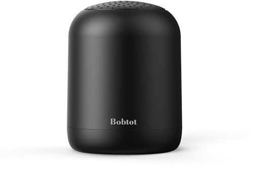Bobtot Portable Bluetooth Speaker, 24 Hours Playtime, TWS Pairing, Black | Wirelress Mini Speakers with Loud Stereo Sound, IPX5 Waterproof, Built-In Microphone, Small Size with Strap Easy to Carry