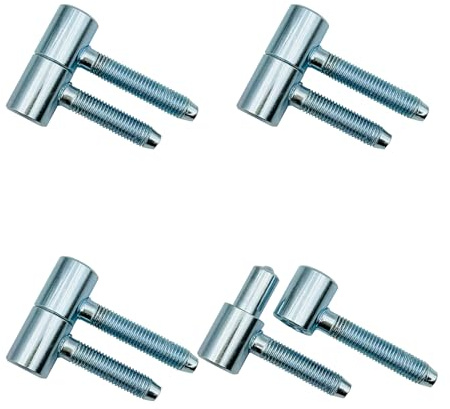 LOOTICH Abnehmbares Scharnier Ø 16x42mm Renovierbänder Einbohrbänder Türscharniere Verzinktes Stahl Türbänder zum Aufschrauben Einbohrscharnier für Gefälzte Holztüren Innentüren 4 Stück