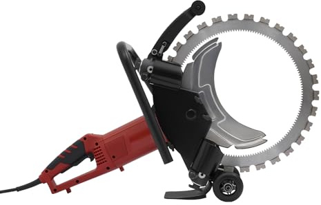 16 Zoll Elektrische Betonringsäge, 3500W Betontrennsäge, Schnitttiefe 295mm, 1700RPM, Elektrische Betonsäge mit Wasserpumpe, für Stein, Keramik, Marmor (2 Sägeblätter)