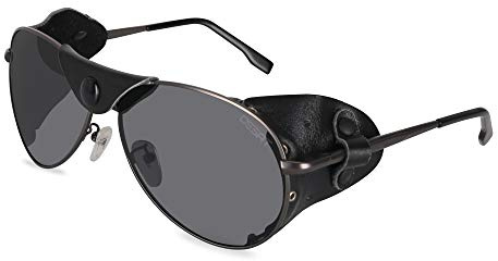 OSSAT Polarized sunglasses with side shields cowhide Shield wind proof sunshade For Men Women Classic Mountain Fishing eyewear