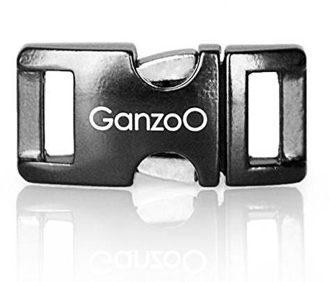 Ganzoo® Metall-Klick-Verschluss, Set aus 3 Stück, 3/8 Zoll, rostfrei/Steck-Schließer/Steck-Verschluss für Paracord-550-Armbänder, Hunde-Halsbänder, Oberfläche schwarz lackiert