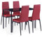 vidaXL Essgruppe 5-TLG. Esszimmertisch Esstischset Esszimmergarnitur Küchentisch Esszimmer Stuhl Tisch Set Sitzgruppe Esstisch mit 4 Stühlen Weinrot