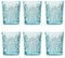 Libbey Drinking Glass Hobstar Sky Blue - 355 ml / 35.5 cl - 6 Pieces - Vintage Design - Dishwasher Safe