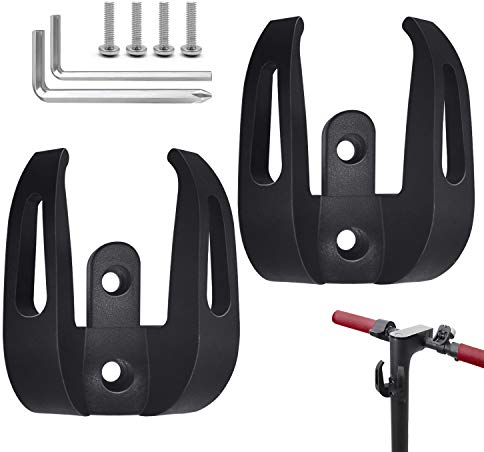 2 Stücke Fronthaken Elektroroller,Doppelhakendesign,Multifunktionshaken Scooter Zubehör für Xiaomi M365/Pro (schwarz)