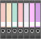Etiketten für Ordner | Farbmix Pastell | 7 Aufkleber für schmale Ordnerrücken | Selbstklebende Design Ordneretiketten Rückenschilder