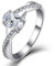 YL Verlobungsring 925 Sterling Silber Schliff 5A Oval Zirkonia Unendlichkeit Ring Solitaire Band Schmuck Geschenk für Damen(Größe 54)
