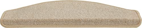 andiamo Stufenmatte Astra 15er Set für Treppenstufen, Selbstklebende Treppenmatte zum Schutz der Treppe, halbrund 28x65cm Beige, 290430